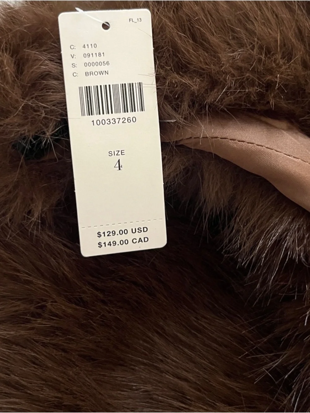 Bardot Julietta Faux Fur Top in Chocolate Size 4